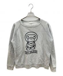 A BATHING APE（アベイシングエイプ）の古着「90sラグランスウェット　APE SHALL NEVER KILL APE　初期タグ　古着」｜グレー