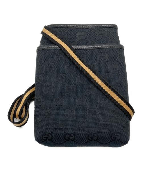 GUCCI（グッチ）GUCCI (グッチ) GUCCI　ミニショルダーバッグ ネイビー×ブラック×ベージュの古着・服飾アイテム
