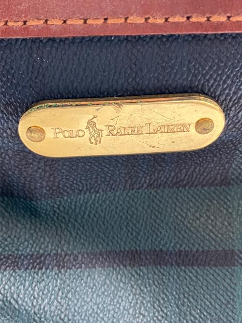 POLO RALPH LAUREN（ポロ・ラルフローレン）POLO RALPH LAUREN (ポロ・ラルフローレン) ボストンバッグ グリーン×ブラウンの古着・服飾アイテム