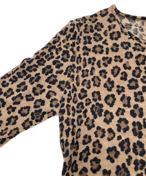 FENDI（フェンディ）FENDI (フェンディ) 薄手ニット　レオパード柄 ブラウン×ブラック サイズ:44の古着・服飾アイテム