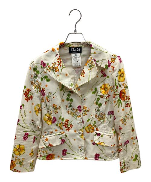 DOLCE & GABBANA（ドルチェ＆ガッバーナ）DOLCE & GABBANA (ドルチェ＆ガッバーナ) 花柄3Bジャケット アイボリー サイズ:40の古着・服飾アイテム