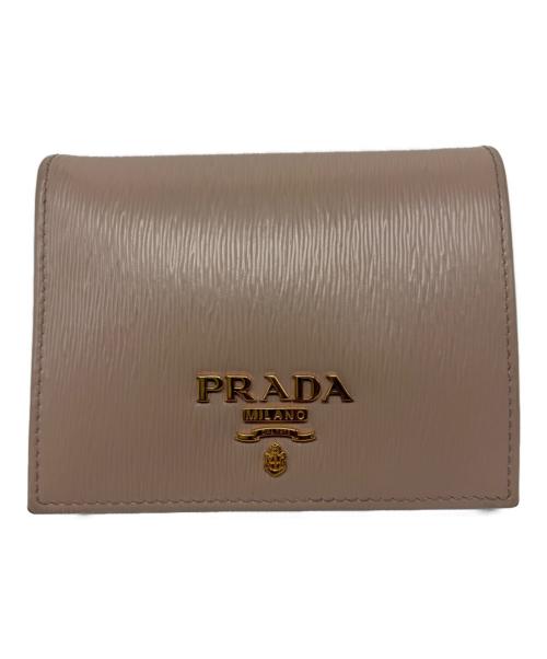 PRADA（プラダ）PRADA (プラダ) サフィアーノ　2つ折り財布 ベージュの古着・服飾アイテム