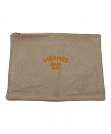 HERMES（エルメス）の古着「ポーチ　ニューヨッティングGM」｜アイボリー×イエロー