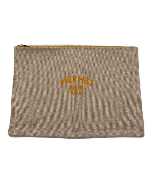 HERMES（エルメス）HERMES (エルメス) ポーチ　ニューヨッティングGM アイボリー×イエローの古着・服飾アイテム