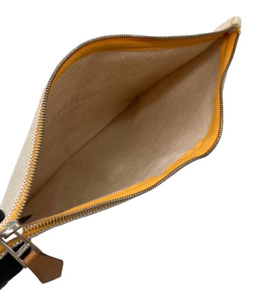 HERMES（エルメス）HERMES (エルメス) ポーチ　ニューヨッティングGM アイボリー×イエローの古着・服飾アイテム