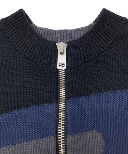 DIESEL（ディーゼル）DIESEL (ディーゼル) ニットジャケット グレー×ブラック サイズ:Ｍの古着・服飾アイテム