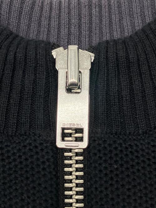 DIESEL（ディーゼル）DIESEL (ディーゼル) ニットジャケット グレー×ブラック サイズ:Ｍの古着・服飾アイテム
