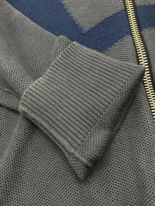 DIESEL（ディーゼル）DIESEL (ディーゼル) ニットジャケット グレー×ブラック サイズ:Ｍの古着・服飾アイテム