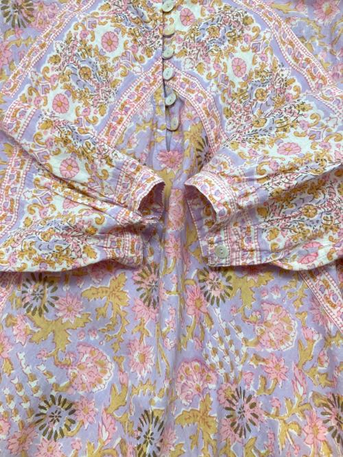 Ron Herman（ロンハーマン）Ron Herman (ロンハーマン) 長袖ワンピース　花柄 ピンク×パープル サイズ:Sの古着・服飾アイテム