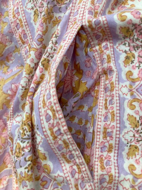 Ron Herman（ロンハーマン）Ron Herman (ロンハーマン) 長袖ワンピース　花柄 ピンク×パープル サイズ:Sの古着・服飾アイテム