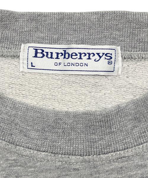 Burberry's（バーバリー）Burberry's (バーバリー) 90sロゴ刺繍スウェット　白タグ　古着 グレー サイズ:Lの古着・服飾アイテム