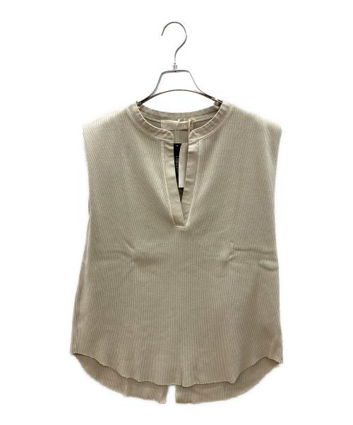 R JUBILEE（アールジュビリー）R JUBILEE (アールジュビリー) ノースリーブカットソー ベージュ サイズ:Fの古着・服飾アイテム