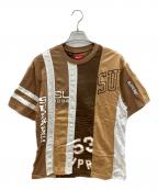SUPREMEシュプリーム）の古着「Reconstructed S/S Top」｜ブラウン×ホワイト