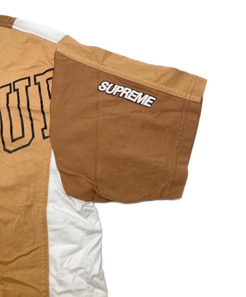 SUPREME（シュプリーム）SUPREME (シュプリーム) Reconstructed S/S Top ブラウン×ホワイト サイズ:Sの古着・服飾アイテム