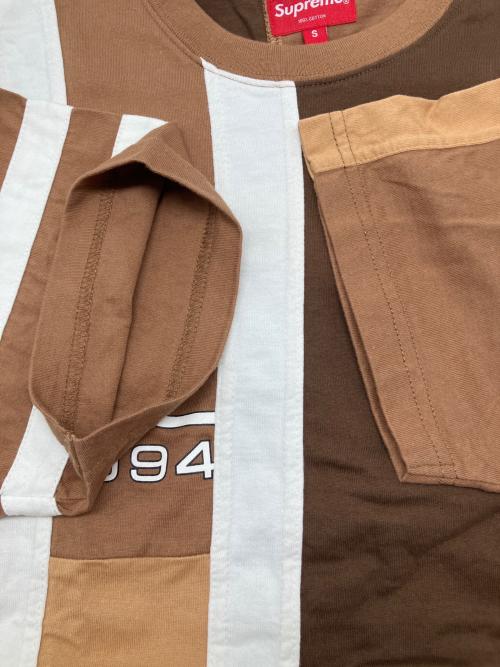 SUPREME（シュプリーム）SUPREME (シュプリーム) Reconstructed S/S Top ブラウン×ホワイト サイズ:Sの古着・服飾アイテム