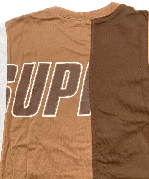 SUPREME（シュプリーム）SUPREME (シュプリーム) Reconstructed S/S Top ブラウン×ホワイト サイズ:Sの古着・服飾アイテム