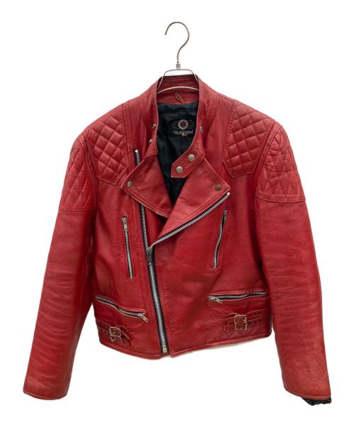 WADDINGTON（ウォディントン）WADDINGTON (ウォディントン) 80sレザーライダースジャケット　古着 レッド サイズ:44の古着・服飾アイテム
