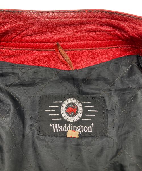 WADDINGTON（ウォディントン）WADDINGTON (ウォディントン) 80sレザーライダースジャケット　古着 レッド サイズ:44の古着・服飾アイテム
