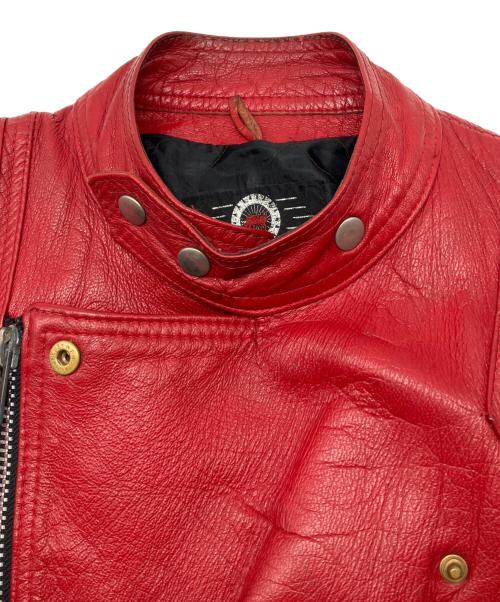 WADDINGTON（ウォディントン）WADDINGTON (ウォディントン) 80sレザーライダースジャケット　古着 レッド サイズ:44の古着・服飾アイテム