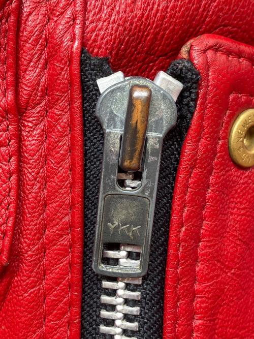 WADDINGTON（ウォディントン）WADDINGTON (ウォディントン) 80sレザーライダースジャケット　古着 レッド サイズ:44の古着・服飾アイテム
