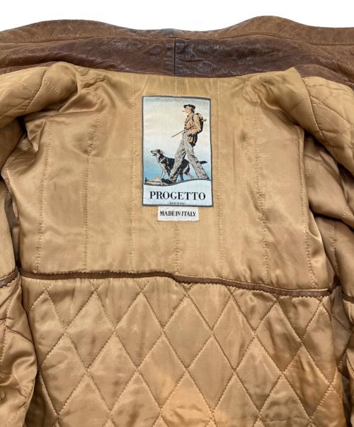 PROGETTO（プロジェット）PROGETTO (プロジェット) レザージャケット　古着 ブラウン サイズ:50の古着・服飾アイテム