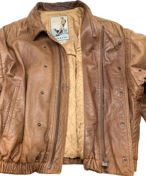 PROGETTO（プロジェット）PROGETTO (プロジェット) レザージャケット　古着 ブラウン サイズ:50の古着・服飾アイテム