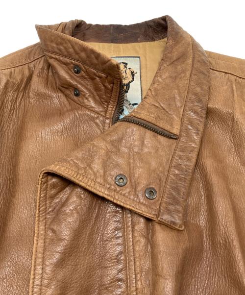 PROGETTO（プロジェット）PROGETTO (プロジェット) レザージャケット　古着 ブラウン サイズ:50の古着・服飾アイテム