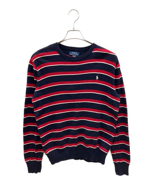 POLO RALPH LAUREN（ポロ・ラルフローレン）POLO RALPH LAUREN (ポロ・ラルフローレン) ニット ネイビー×レッド サイズ:XLの古着・服飾アイテム
