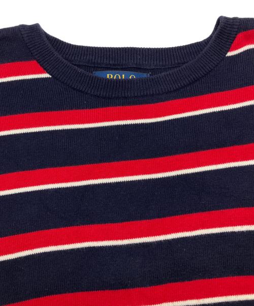 POLO RALPH LAUREN（ポロ・ラルフローレン）POLO RALPH LAUREN (ポロ・ラルフローレン) ニット ネイビー×レッド サイズ:XLの古着・服飾アイテム