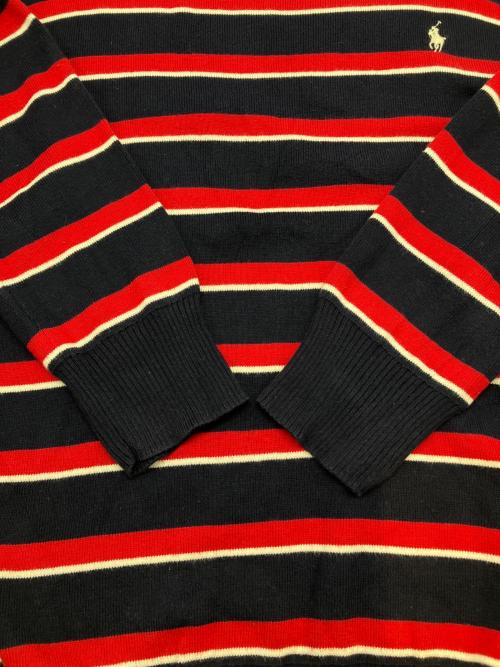 POLO RALPH LAUREN（ポロ・ラルフローレン）POLO RALPH LAUREN (ポロ・ラルフローレン) ニット ネイビー×レッド サイズ:XLの古着・服飾アイテム