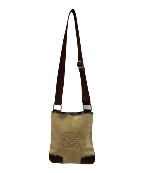 LOEWE（ロエベ）LOEWE (ロエベ) アナグラムスエードショルダーバッグ ベージュの古着・服飾アイテム