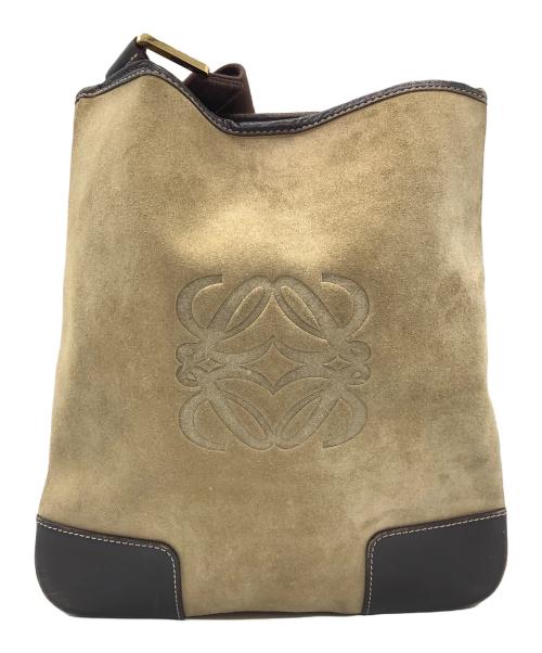 LOEWE（ロエベ）LOEWE (ロエベ) アナグラムスエードショルダーバッグ ベージュの古着・服飾アイテム