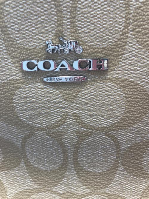 COACH（コーチ）COACH (コーチ) 	シグネチャー ベージュ×ブルーの古着・服飾アイテム