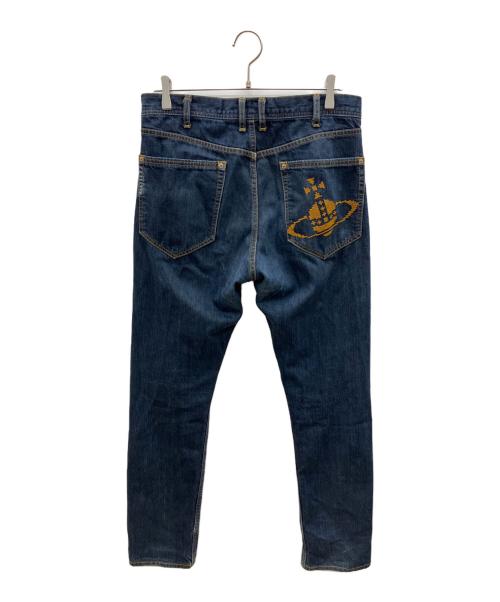 Vivienne Westwood man（ヴィヴィアン ウェストウッド マン）Vivienne Westwood man (ヴィヴィアン ウェストウッド マン) オーブ刺繍デニムパンツ インディゴ サイズ:44の古着・服飾アイテム