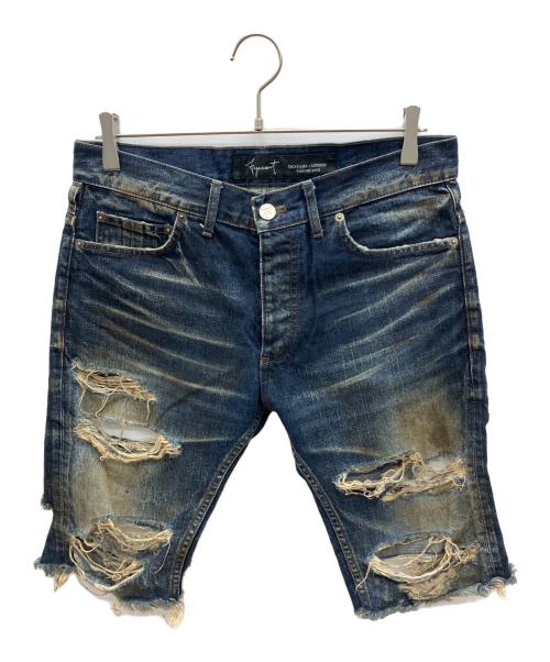 fagassent（ファガッセン）fagassent (ファガッセン) デニムパンツ　JESUS  ダメージ加工 インディゴ サイズ:3の古着・服飾アイテム