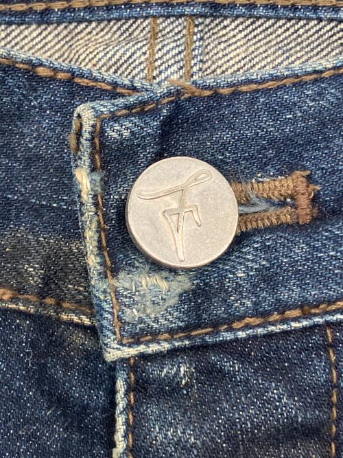 fagassent（ファガッセン）fagassent (ファガッセン) デニムパンツ　JESUS  ダメージ加工 インディゴ サイズ:3の古着・服飾アイテム