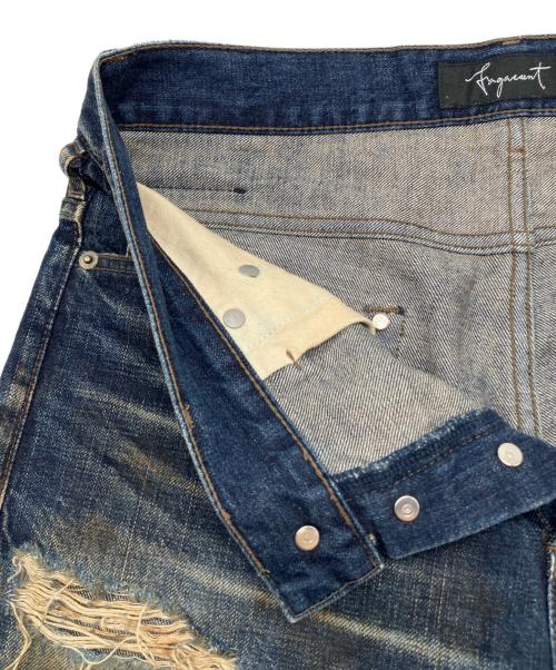 fagassent（ファガッセン）fagassent (ファガッセン) デニムパンツ　JESUS  ダメージ加工 インディゴ サイズ:3の古着・服飾アイテム