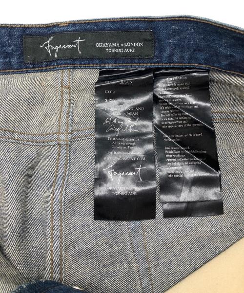 fagassent（ファガッセン）fagassent (ファガッセン) デニムパンツ　JESUS  ダメージ加工 インディゴ サイズ:3の古着・服飾アイテム