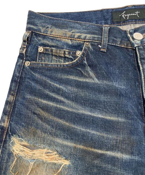 fagassent（ファガッセン）fagassent (ファガッセン) デニムパンツ　JESUS  ダメージ加工 インディゴ サイズ:3の古着・服飾アイテム