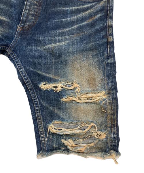 fagassent（ファガッセン）fagassent (ファガッセン) デニムパンツ　JESUS  ダメージ加工 インディゴ サイズ:3の古着・服飾アイテム