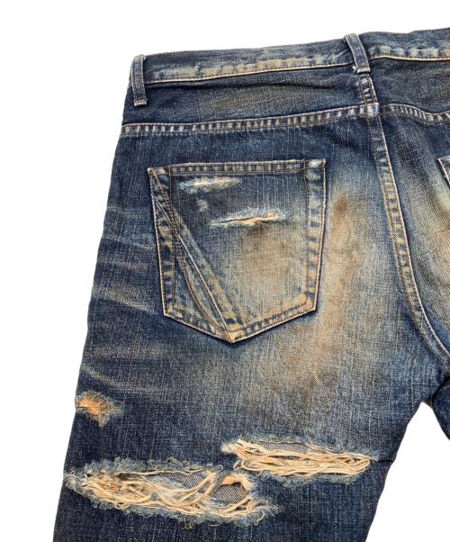 fagassent（ファガッセン）fagassent (ファガッセン) デニムパンツ　JESUS  ダメージ加工 インディゴ サイズ:3の古着・服飾アイテム