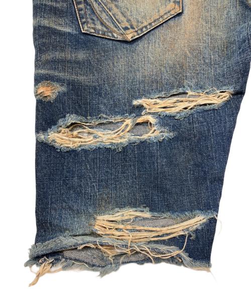 fagassent（ファガッセン）fagassent (ファガッセン) デニムパンツ　JESUS  ダメージ加工 インディゴ サイズ:3の古着・服飾アイテム