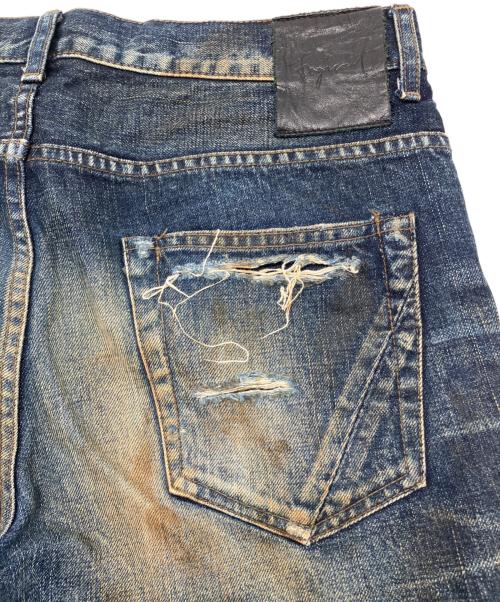 fagassent（ファガッセン）fagassent (ファガッセン) デニムパンツ　JESUS  ダメージ加工 インディゴ サイズ:3の古着・服飾アイテム