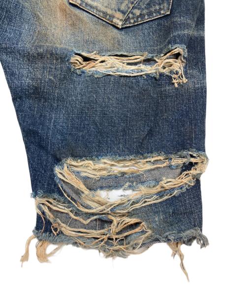 fagassent（ファガッセン）fagassent (ファガッセン) デニムパンツ　JESUS  ダメージ加工 インディゴ サイズ:3の古着・服飾アイテム