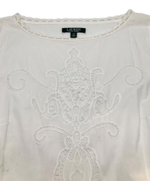 LAUREN RALPH LAUREN（ローレン ラルフ ローレン）LAUREN RALPH LAUREN (ローレン ラルフ ローレン) 80sレースギミックワンピース　緑タグ ホワイト サイズ:XSの古着・服飾アイテム