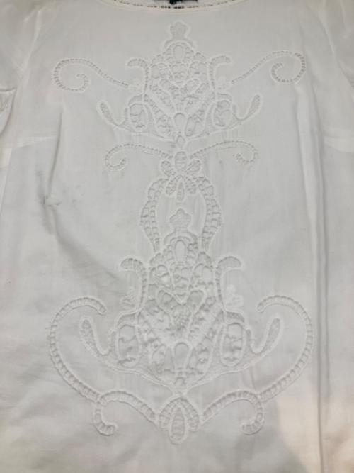 LAUREN RALPH LAUREN（ローレン ラルフ ローレン）LAUREN RALPH LAUREN (ローレン ラルフ ローレン) 80sレースギミックワンピース　緑タグ ホワイト サイズ:XSの古着・服飾アイテム