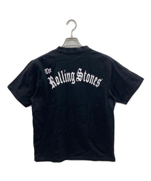 JACKROSE（ジャックローズ）JACKROSE (ジャックローズ) THE ROLLING STONES (ザ ローリングストーンズ) 半袖カットソー ブラック×レッド サイズ:Ｍの古着・服飾アイテム