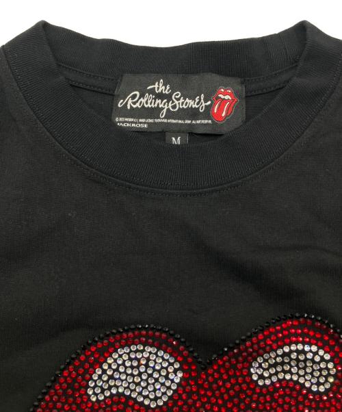 JACKROSE（ジャックローズ）JACKROSE (ジャックローズ) THE ROLLING STONES (ザ ローリングストーンズ) 半袖カットソー ブラック×レッド サイズ:Ｍの古着・服飾アイテム