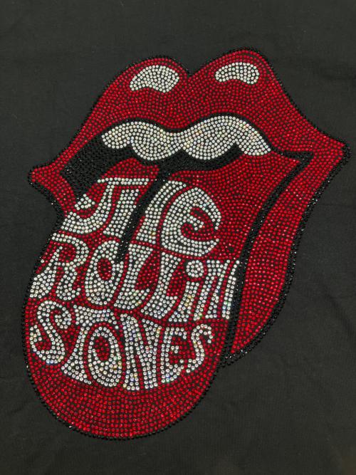 JACKROSE（ジャックローズ）JACKROSE (ジャックローズ) THE ROLLING STONES (ザ ローリングストーンズ) 半袖カットソー ブラック×レッド サイズ:Ｍの古着・服飾アイテム