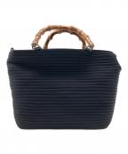 GUCCIグッチ）の古着「バンブーハンドバッグ　OLD GUCCI」｜ブラック×ナチュラル